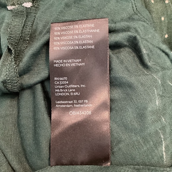 Free People Celia Mini Dress Emerald Jewel Combo Long Sleeve Ruched Size L - Picture 7 of 7